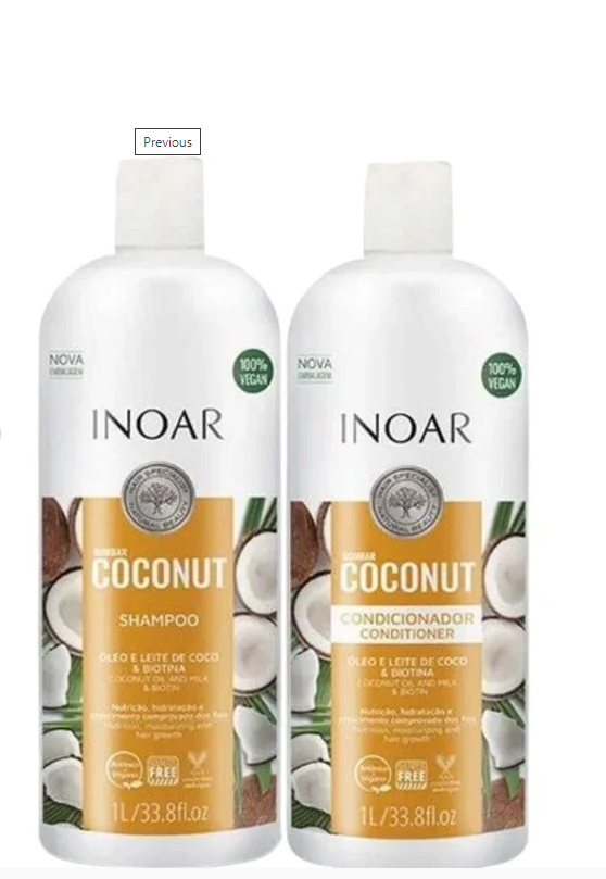 Kit Inoar Bombar Coconut Hair Conditioning Kit 1000ml (33fl.oz) - Keratinbeauty